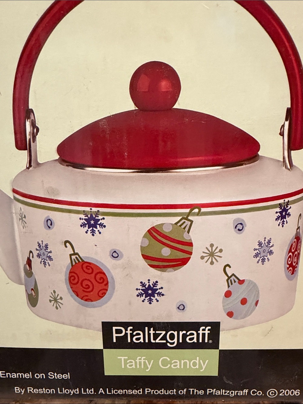 New Pfaltzgraff "Taffy Candy" 2 Quart Tea Kettle